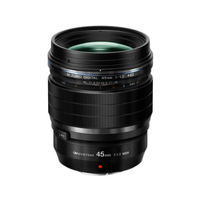 OM SYSTEM PRO 45mm f/1.2 black lens