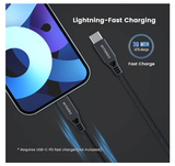 Ontekka Lightning to USB-C Cable - Grey 1.2m Length - additional product view