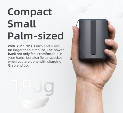 Ontekka Mini Power Bank w/ 10000mAp & 22.5W Output - additional product view