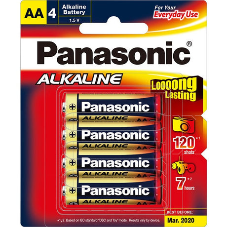 Panasonic AA alkaline battery, 4 pack