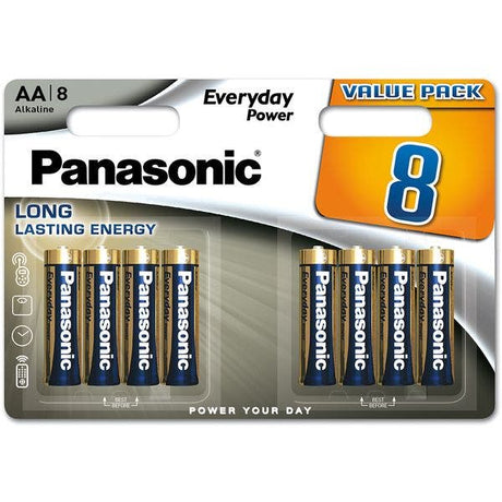 Panasonic AA alkaline battery, 8 pack