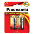 Panasonic C size alkaline battery, 2 pack