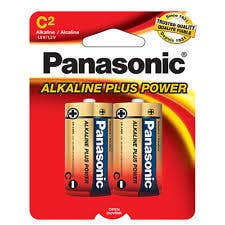 Panasonic C size alkaline battery, 2 pack