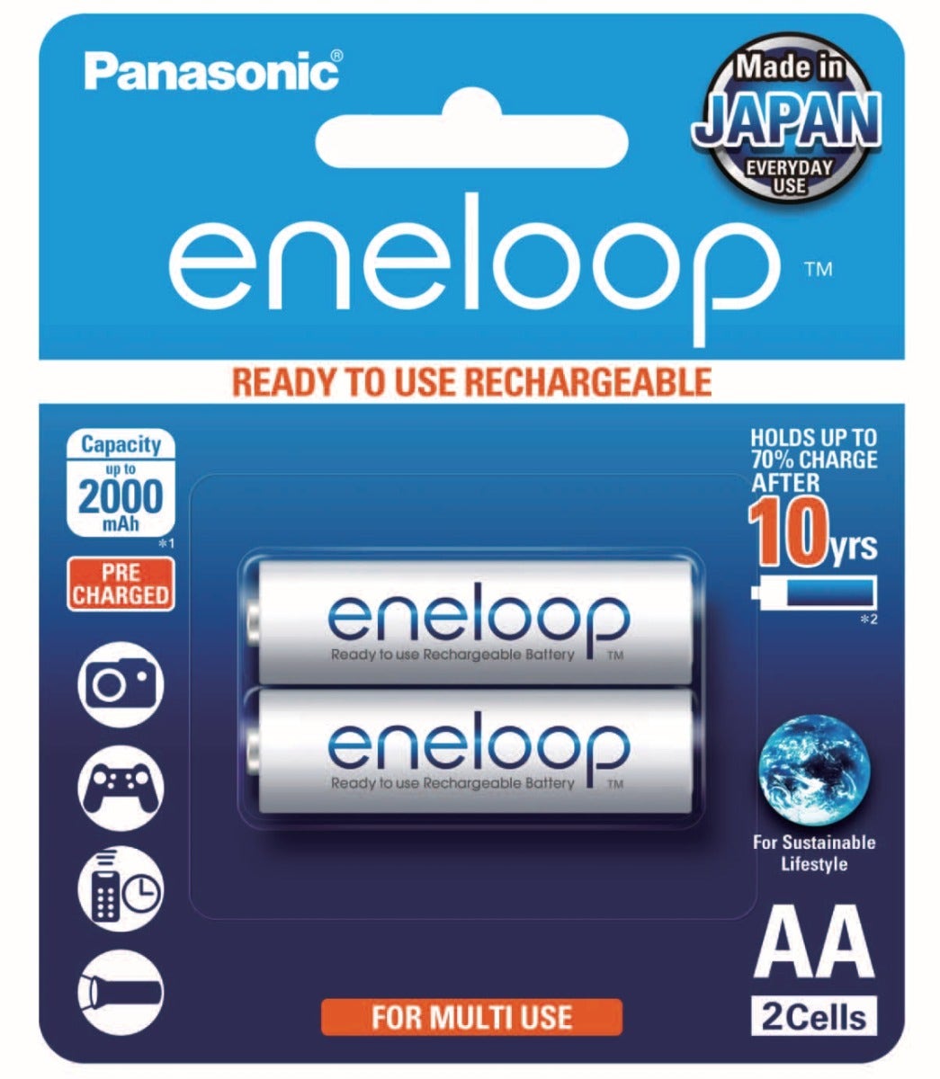 Panasonic Eneloop AA 2000mAh pre-charged batteries, 2 pack