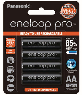 Panasonic Eneloop Pro AA 2550mAh pre-charged batteries, 4 pack