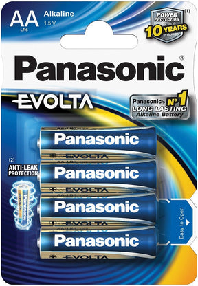 Panasonic Evolta AA alkaline battery, 4 pack
