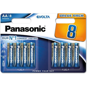 Panasonic Evolta AA alkaline battery, 8 pack