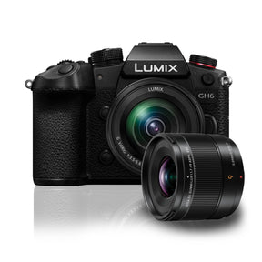 Panasonic GH6 mirrorless camera body with Lumix 12-60mm lens