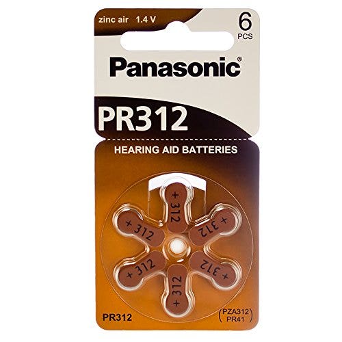 Panasonic PR41 6 pack hearing aid battery