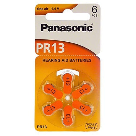 Panasonic PR48 6 pack hearing aid battery