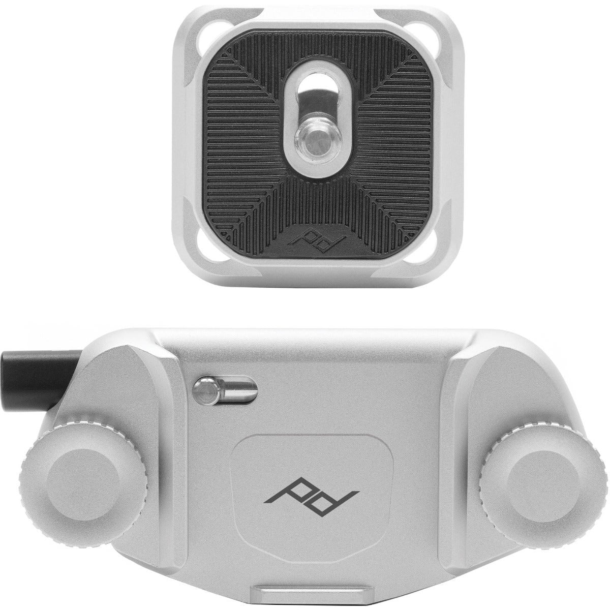 Peak Design Capture Camera Clip v3 in silver with standard plate