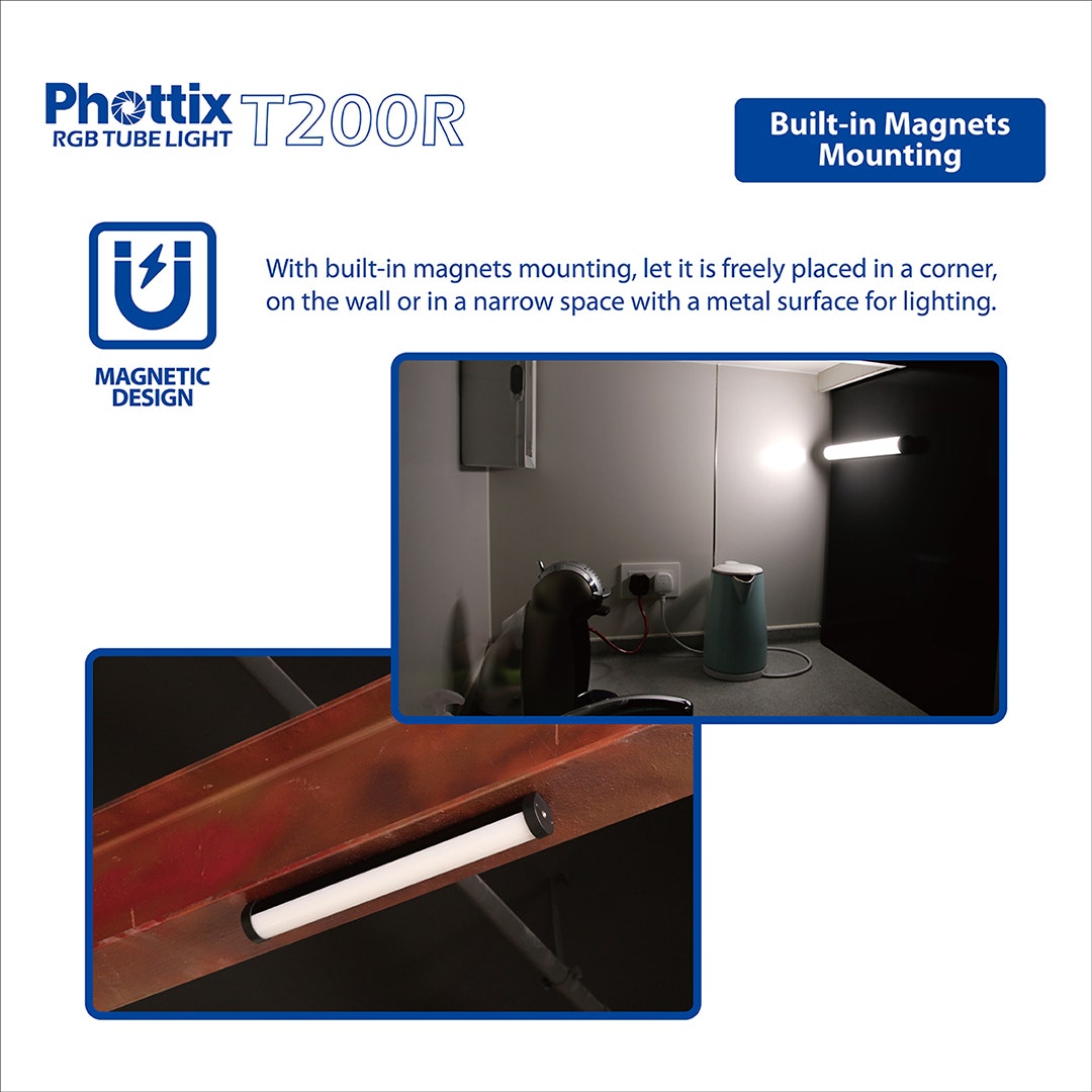 Phottix T200R Tube LED Light Lux Mini Tripod included - additional product view