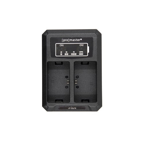 ProMaster Dually USB charger for Canon LP-E6N battery.