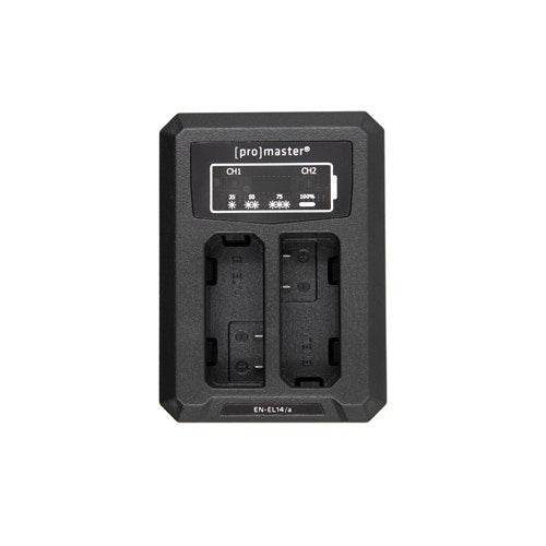 ProMaster Dually USB charger for Nikon EN-EL14 battery.