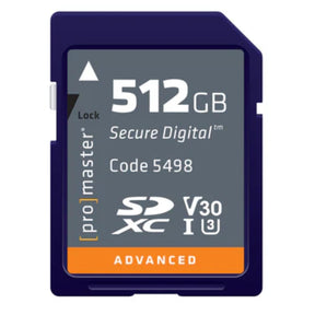 ProMaster SDXC Advanced 512GB 633x 95MB/s UHS-I U3 V30 memory card