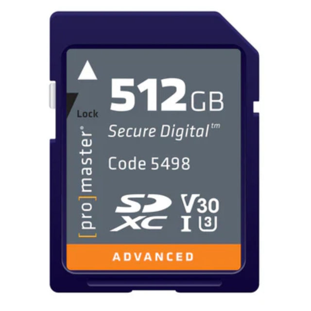 ProMaster SDXC Advanced 512GB 633x 95MB/s UHS-I U3 V30 memory card
