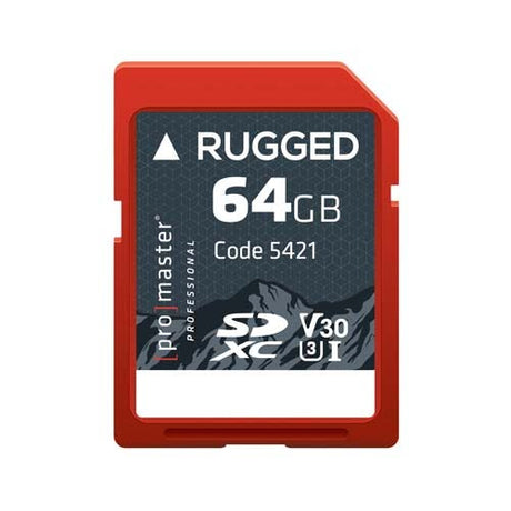ProMaster SDXC Rugged 64GB 100MB/s UHS-1 U3 V30 memory card