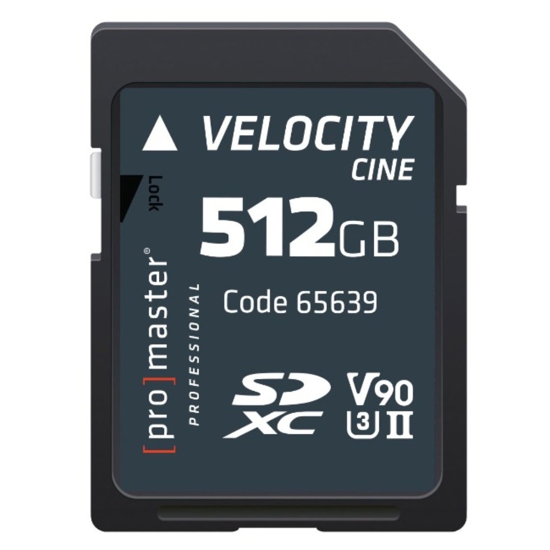 ProMaster SDXC Velocity CINE 512GB V90 2000x 300MB/s UHS-II U3 memory card