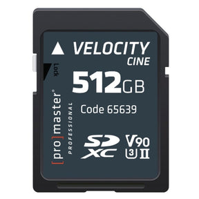 ProMaster SDXC Velocity CINE 512GB V90 2000x 300MB/s UHS-II U3 memory card
