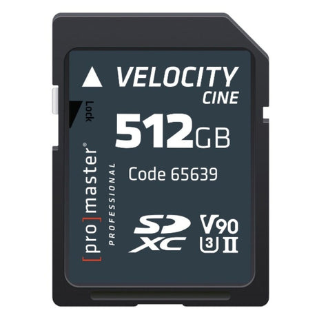 ProMaster SDXC Velocity CINE 512GB V90 2000x 300MB/s UHS-II U3 memory card