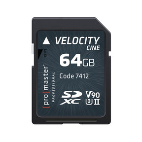 ProMaster SDXC Velocity CINE 64GB, V90 Video Speed Class, UHS-II U3