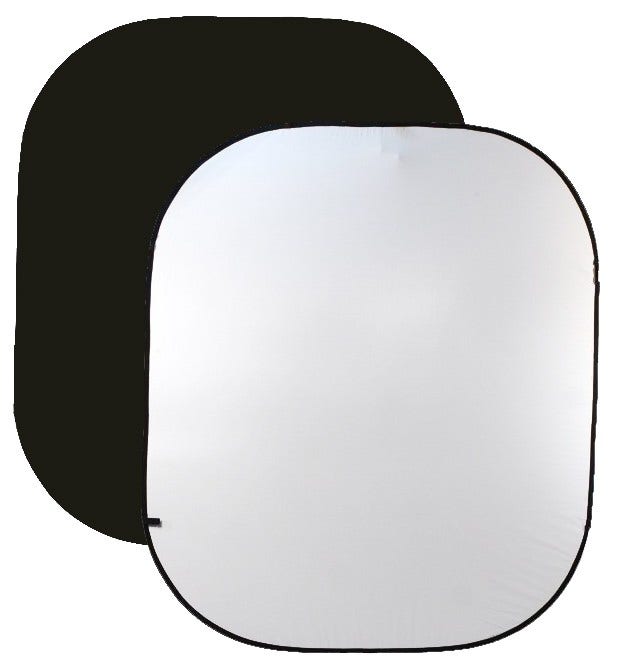 ProMaster Solid Pop-Up Background, 6x7 feet, dual sided, black and white