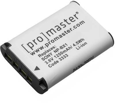 ProMaster Sony NP-BX1 camera battery.