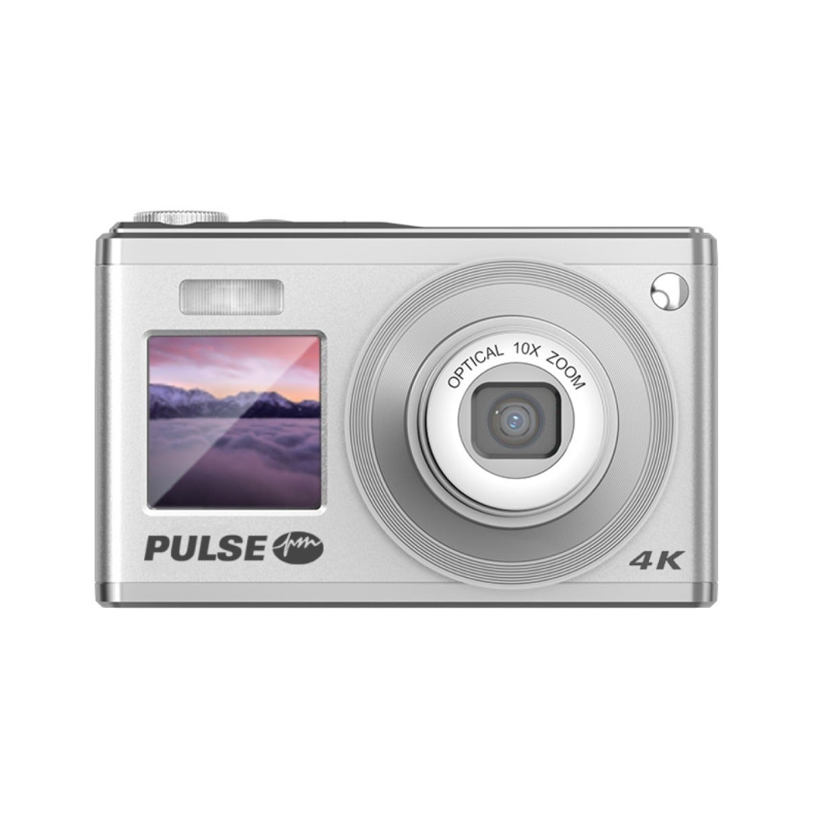 PULSE 60MP 10X Optical Zoom 4K Dual Screen camera in silver