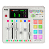 Rode RodeCaster Pro II integrated podcast production studio in white