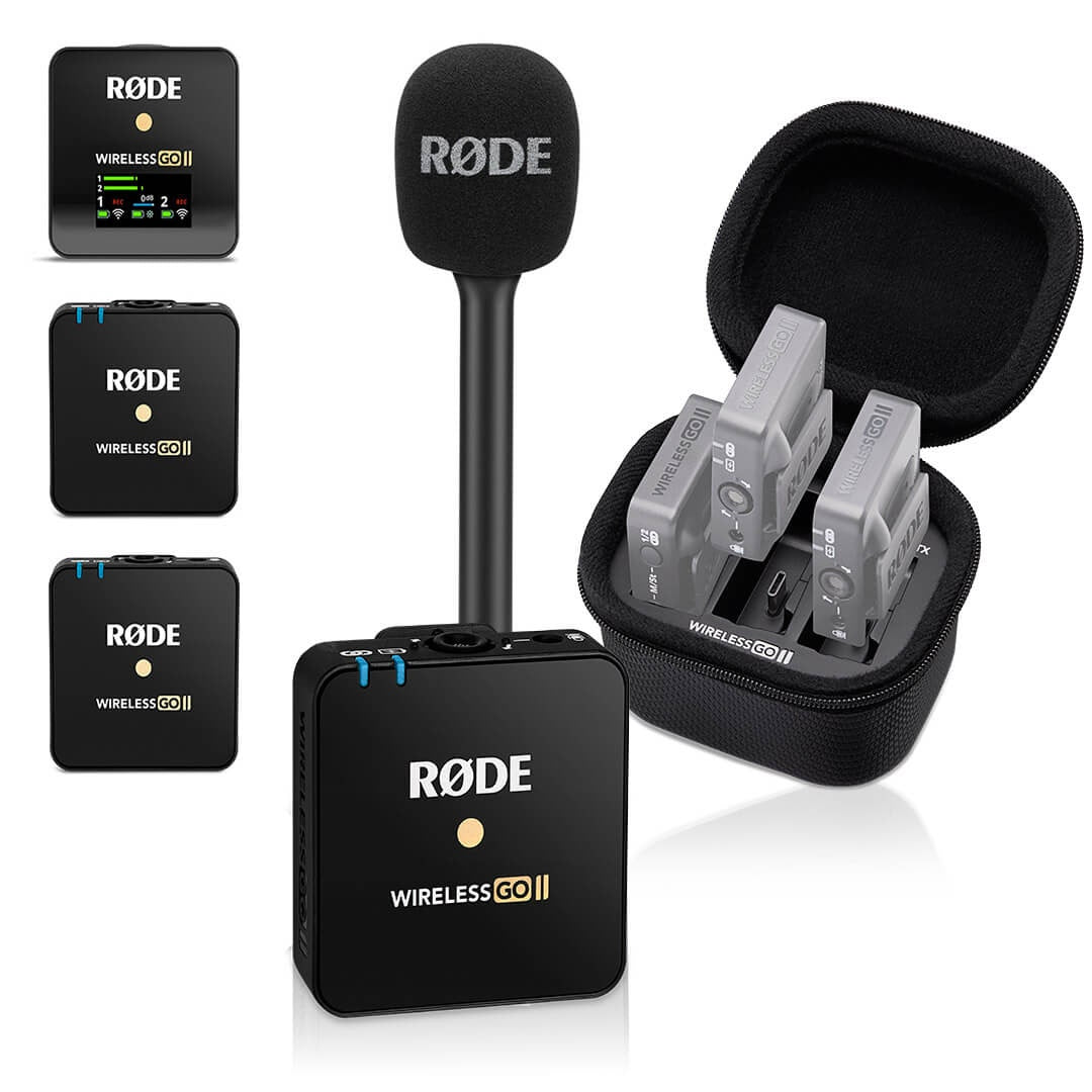 Rode Wireless GO II TX Transmitter with charging case and Interview GO