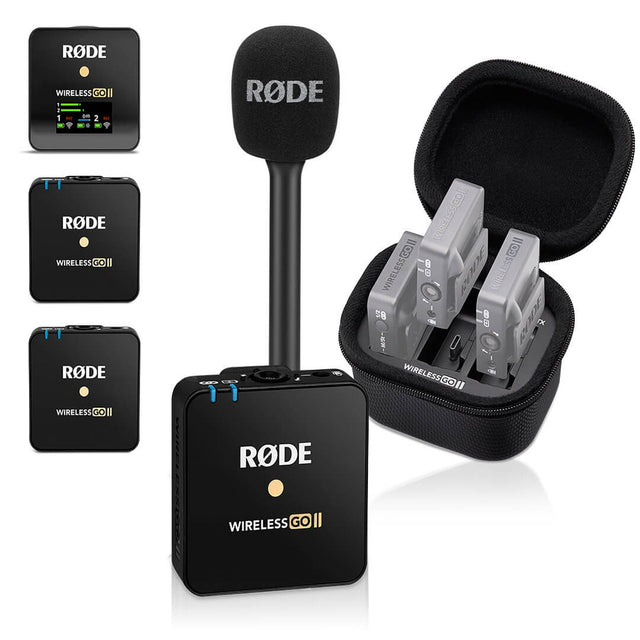 Rode Wireless GO II TX Transmitter with charging case and Interview GO