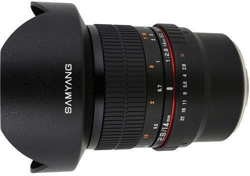 Samyang 14mm f/2.8 UMC II lens, Micro Four Thirds mount.