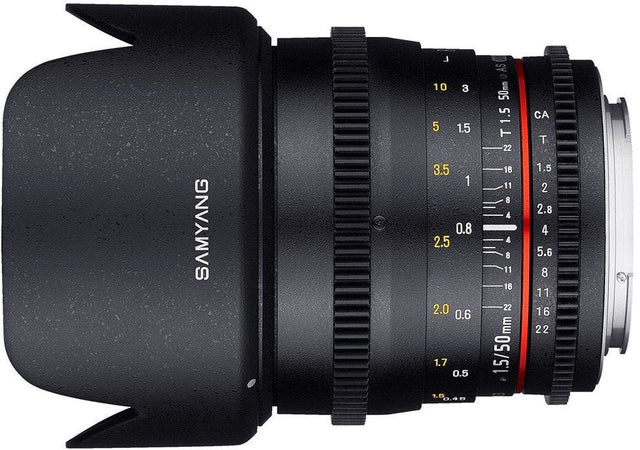 Samyang 50mm T1.5 VDSLR UMC II lens, Nikon F mount.