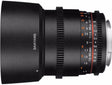Samyang 85mm T1.5 VDSLR UMC II CINE lens, Canon EF mount.