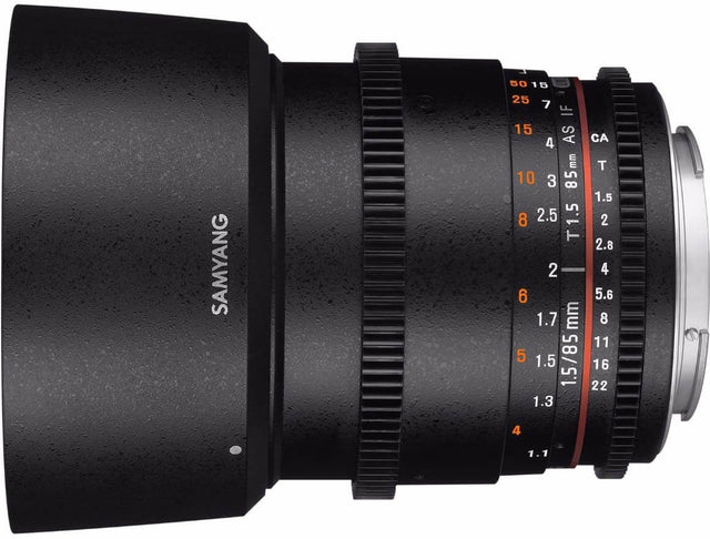 Samyang 85mm T1.5 VDSLR UMC II CINE lens, Canon EF mount.