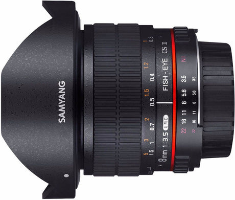 Samyang 8mm f/3.5 Fisheye UMC II lens, Nikon F mount.