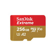 SanDisk Extreme MicroSDXC 256GB memory card with adapter.