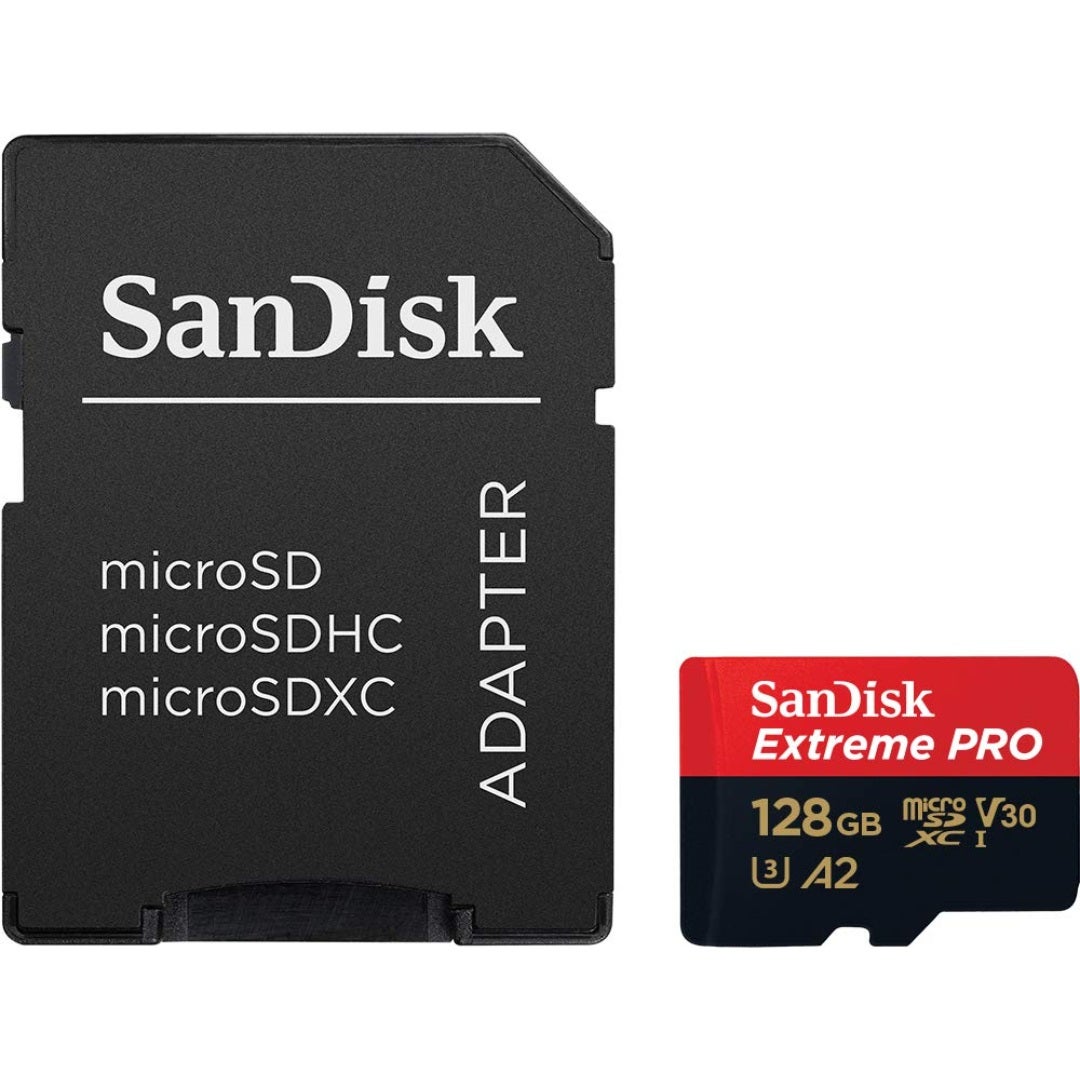 SanDisk Extreme Pro MicroSDXC 128GB 200MB/s R, 90MB/s W, V30 Memory Card + Adapter - additional product view