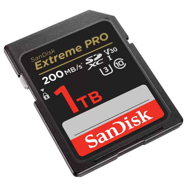 SanDisk Extreme Pro SDXC 1TB memory card.