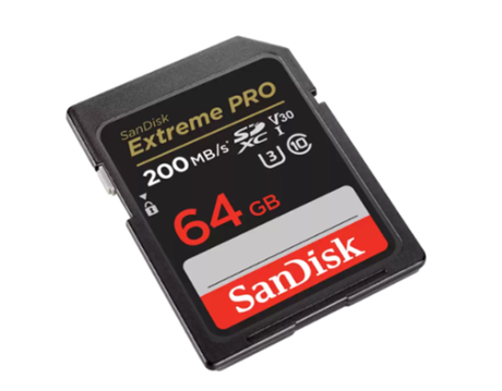 SanDisk Extreme Pro SDXC 64GB 200MB/s R, 90MB/s W, V30, U3, C10 Memory Card - additional product view