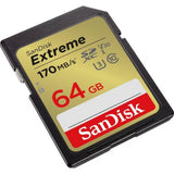 Sandisk Extreme SDXC 64GB 170MB/S R 80MB/S W, V30 U3, C10 Memory Card - additional product view
