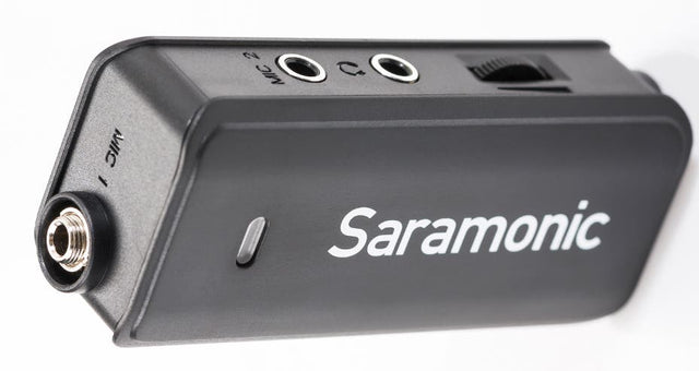 Saramonic LavMic audio mixer with lavalier microphone