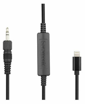 Saramonic locking 3.5mm connector to Apple-certified Lightning output cable