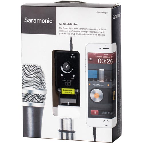 Saramonic SmartRig II XLR Mic & 1/4"Guitar Adapter w/Phantom Power Preamp for Smartphones - additional product view