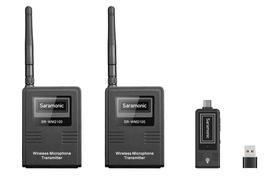 Saramonic SR-WM2100-U2 2.4G dual wireless lavalier microphone system, USB-C