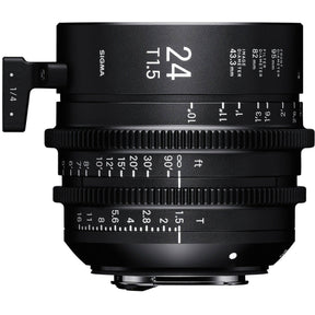 Sigma 24mm T1.5 CINE cine prime lens, Canon EF mount, Fully Luminous Feet
