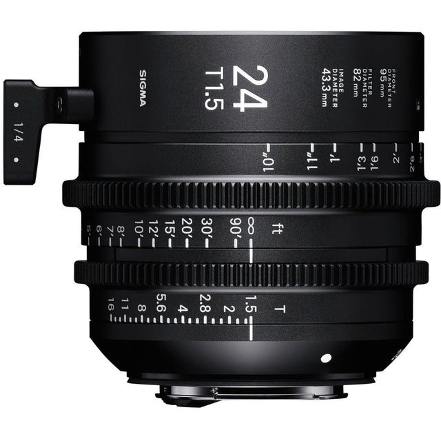Sigma 24mm T1.5 CINE cine prime lens, Canon EF mount, Fully Luminous Feet