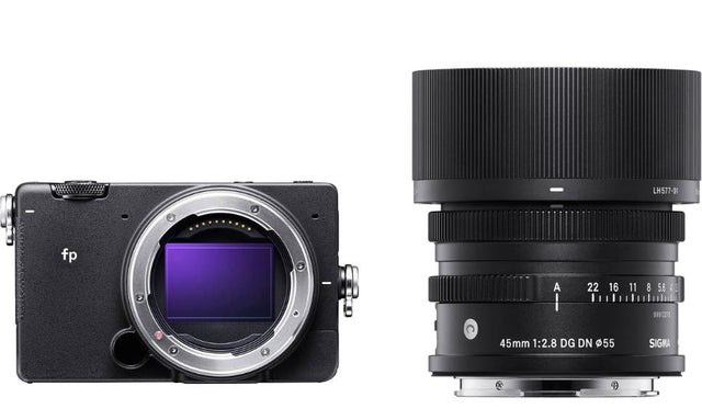 Sigma FP full frame mirrorless digital camera with 45mm f/2.8 DG DN lens.