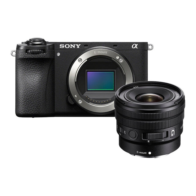 Sony A6700 mirrorless camera in black with Sony 10-20mm f/4 G lens