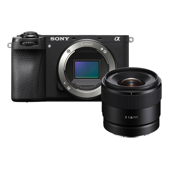 Sony A6700 mirrorless camera in black with Sony 11mm f/1.8 lens